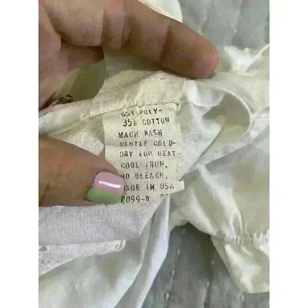 Vintage Tess Originals Heirloom Baby‎ Dress WHITE Embroidered Cotton Size 3